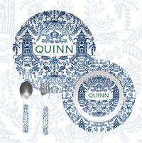 Toddler Dinnerware SetPalm Beach Toddler Personalized Dinnerware Set (Unbreakable and BPA - free)Britt Mills Design