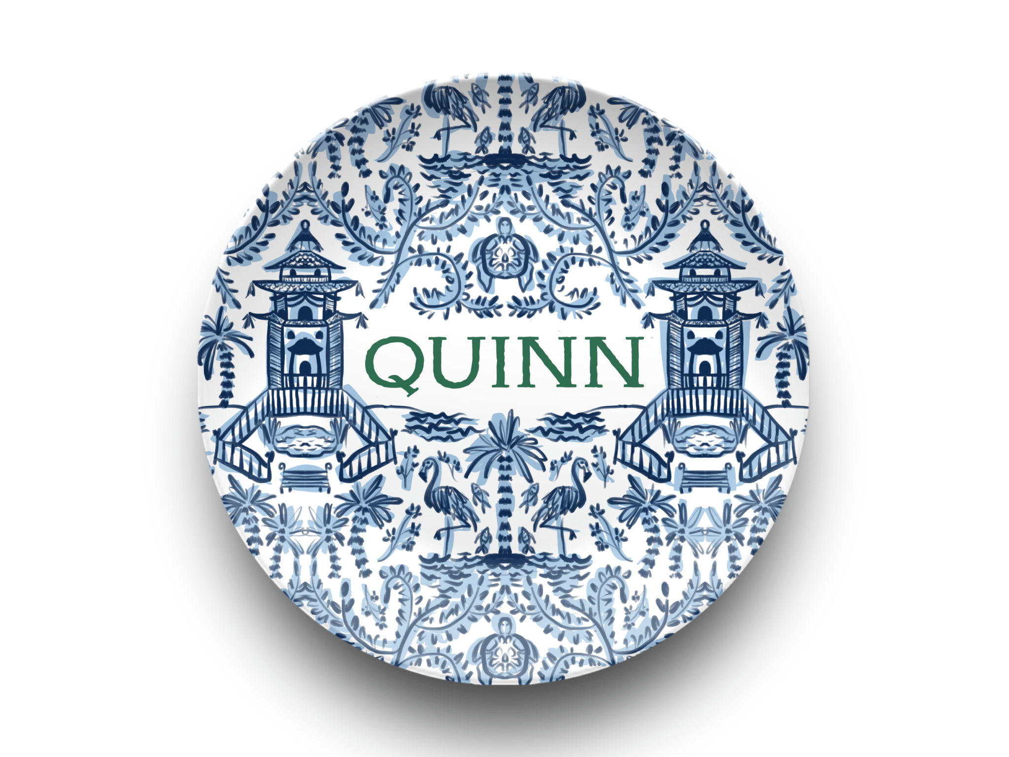 Toddler Dinnerware SetPalm Beach Toddler Personalized Dinnerware Set (Unbreakable and BPA - free)Britt Mills Design