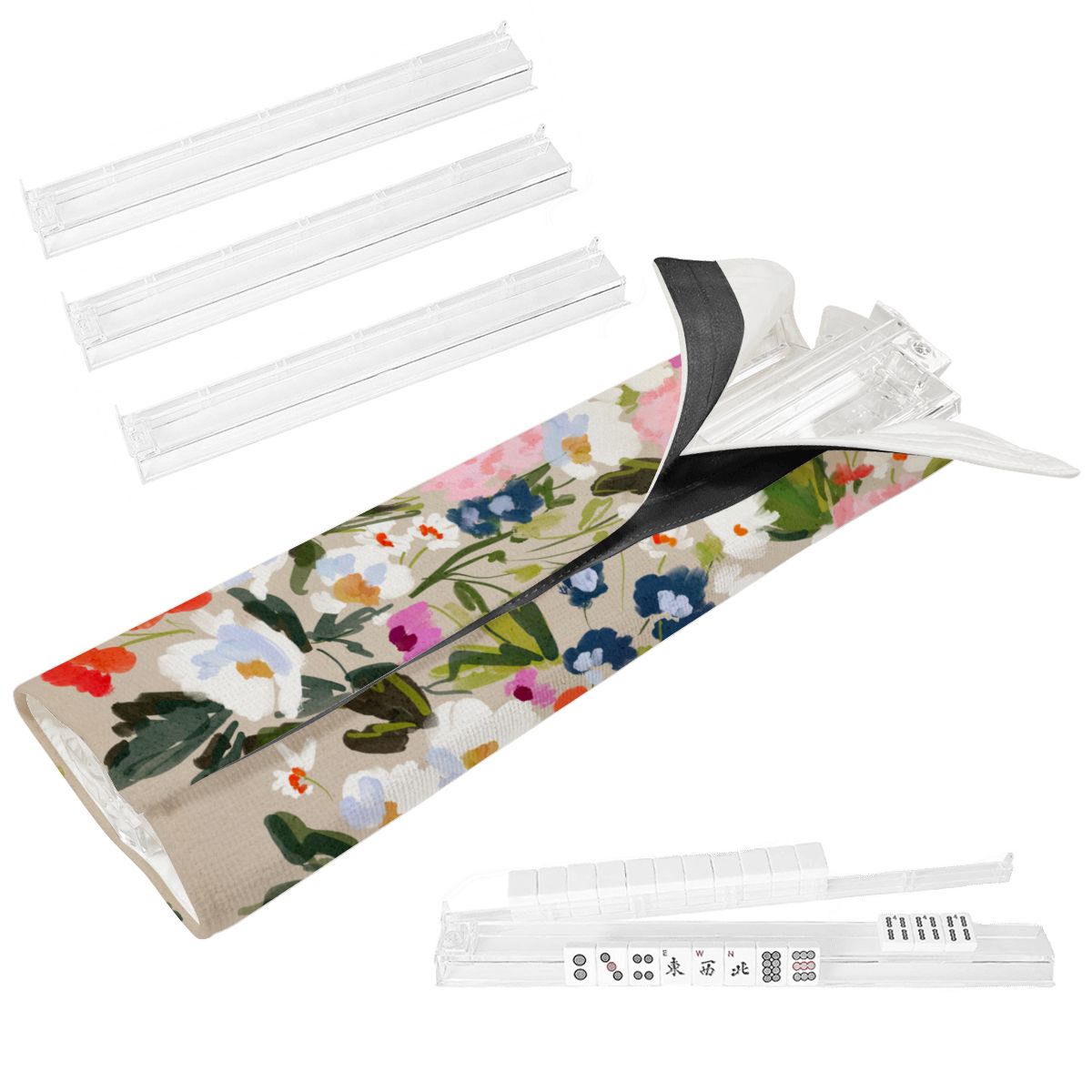 Mahjong Rack Wrap + Acrylic Racks + Tile Pushers (Multiple Prints Available)